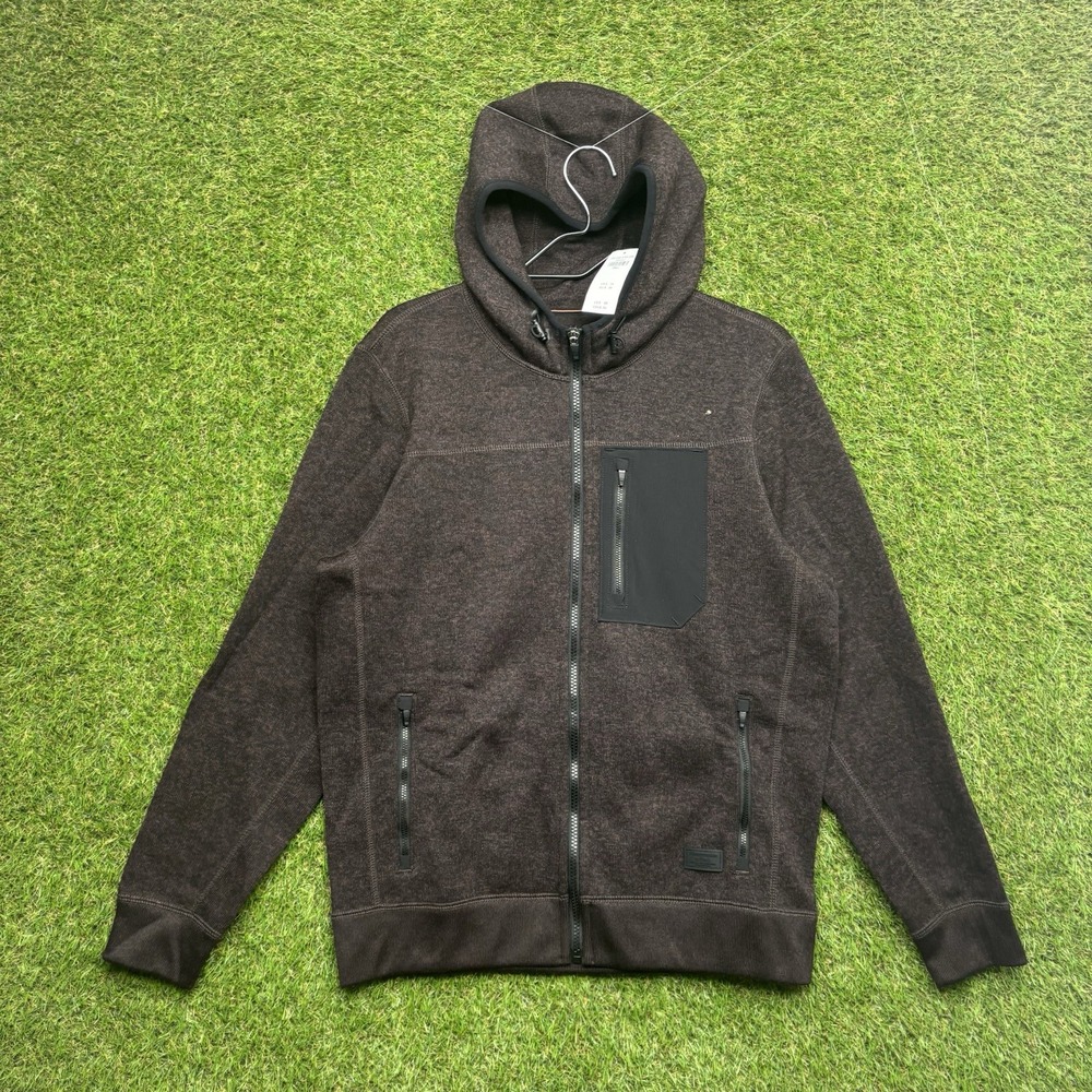 Abercrombie & Fitch Jacket Mens Small Purple Solid Fleece Zip Up Pockets NWOT